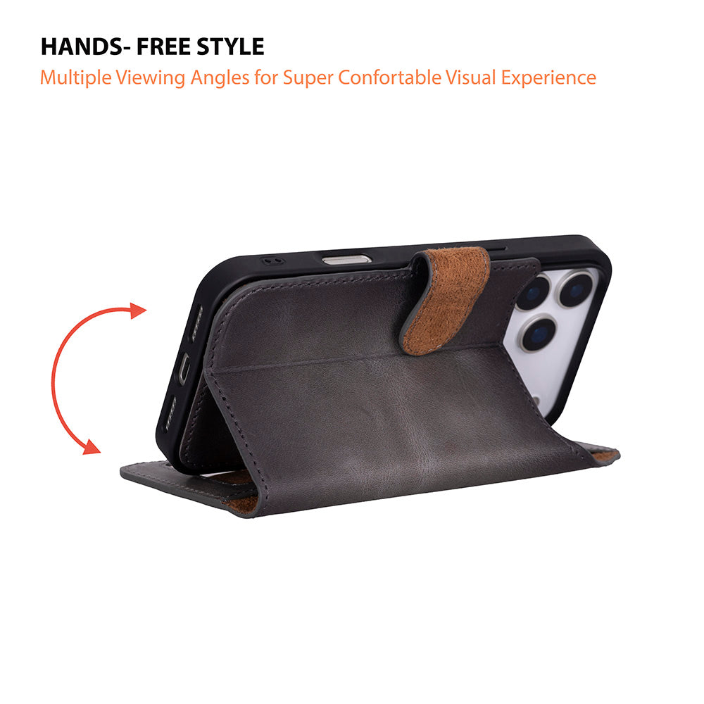 Étui portefeuille en cuir pour iPhone 17 Pro (6.3")