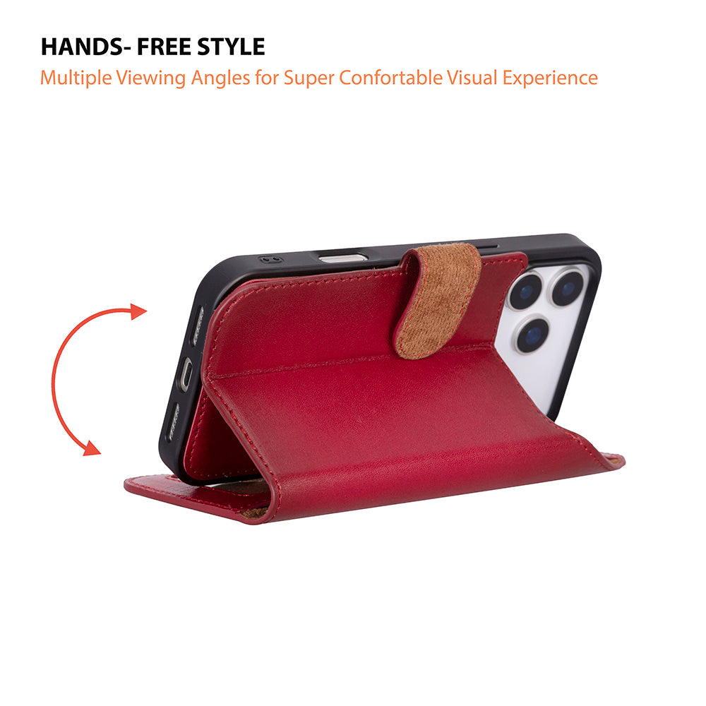 Étui portefeuille en cuir pour iPhone 17 Pro (6.3")