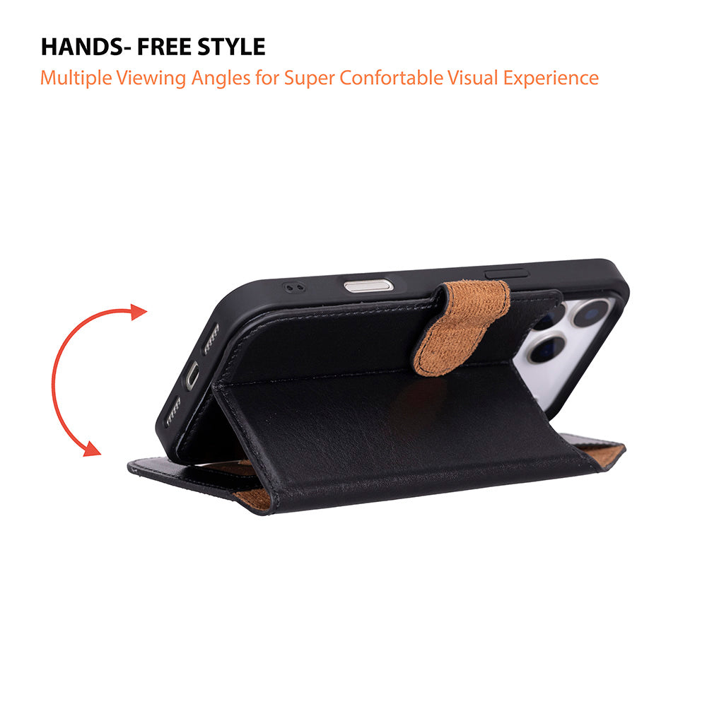 Étui portefeuille en cuir pour iPhone 17 Pro (6.3")