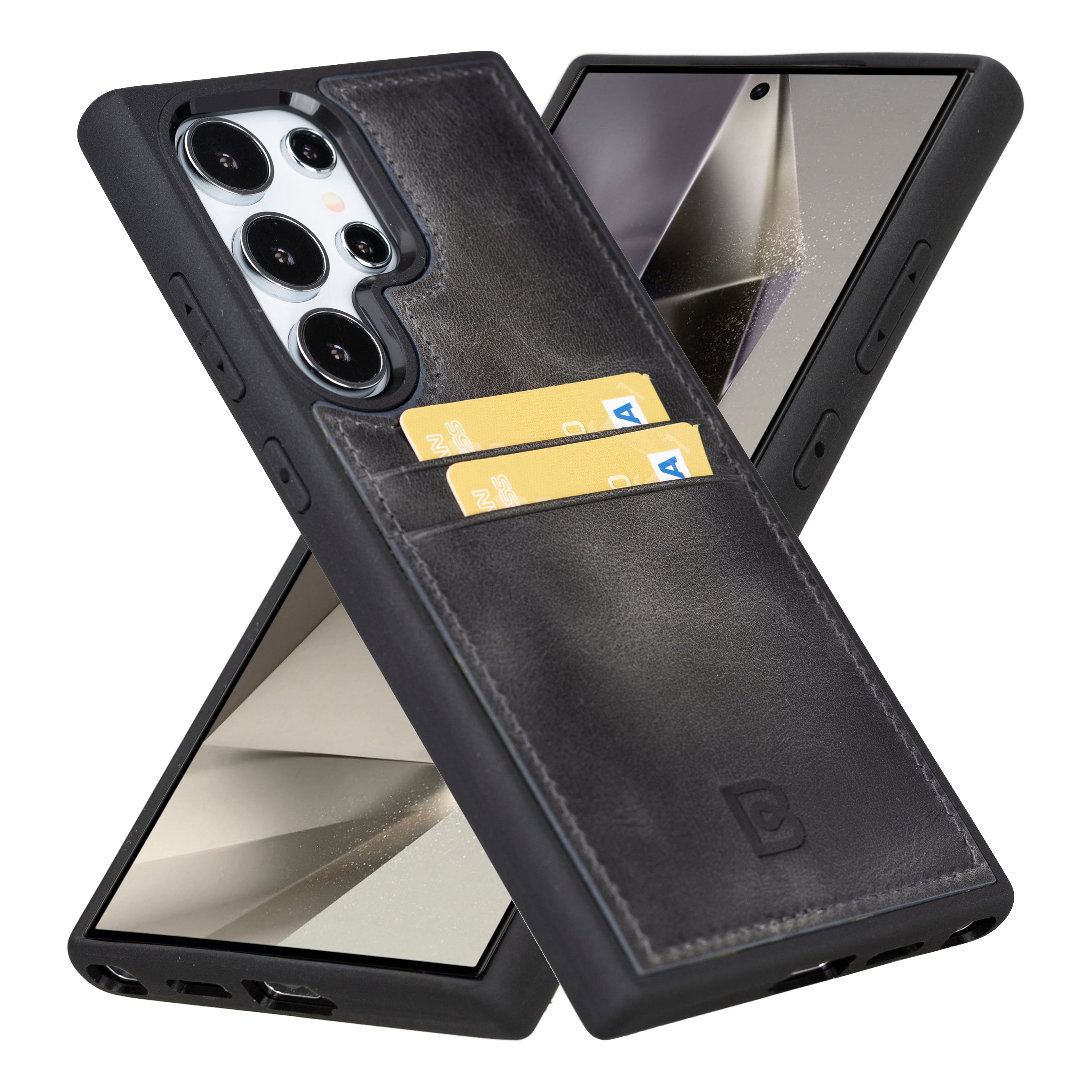 Coque arrière en cuir Felix Galaxy S24 (6.2") avec porte-cartes