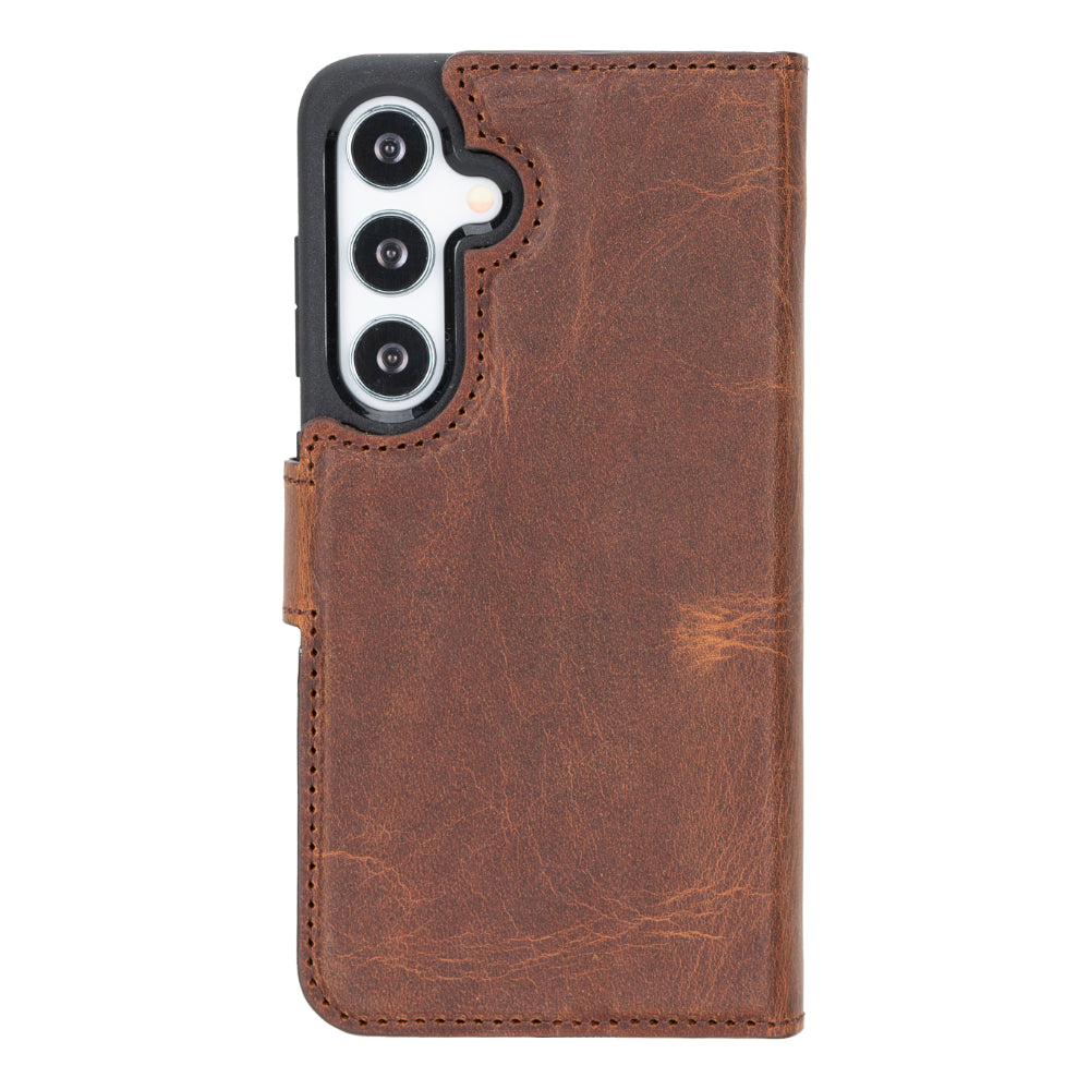 Étui portefeuille amovible en cuir Magic pour Samsung Galaxy S25