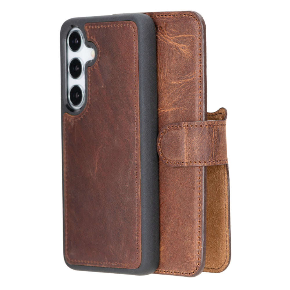 Étui portefeuille amovible en cuir Magic pour Samsung Galaxy S25