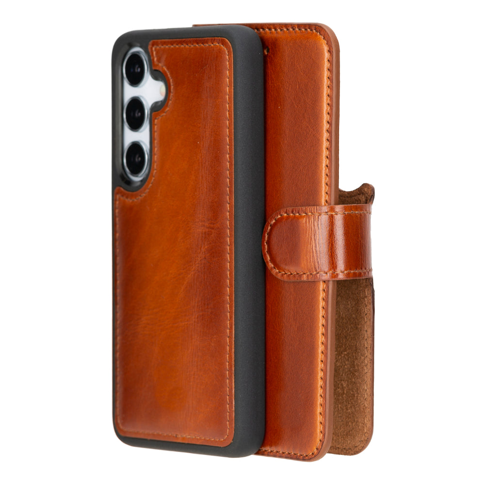 Étui portefeuille amovible en cuir Magic pour Samsung Galaxy S25