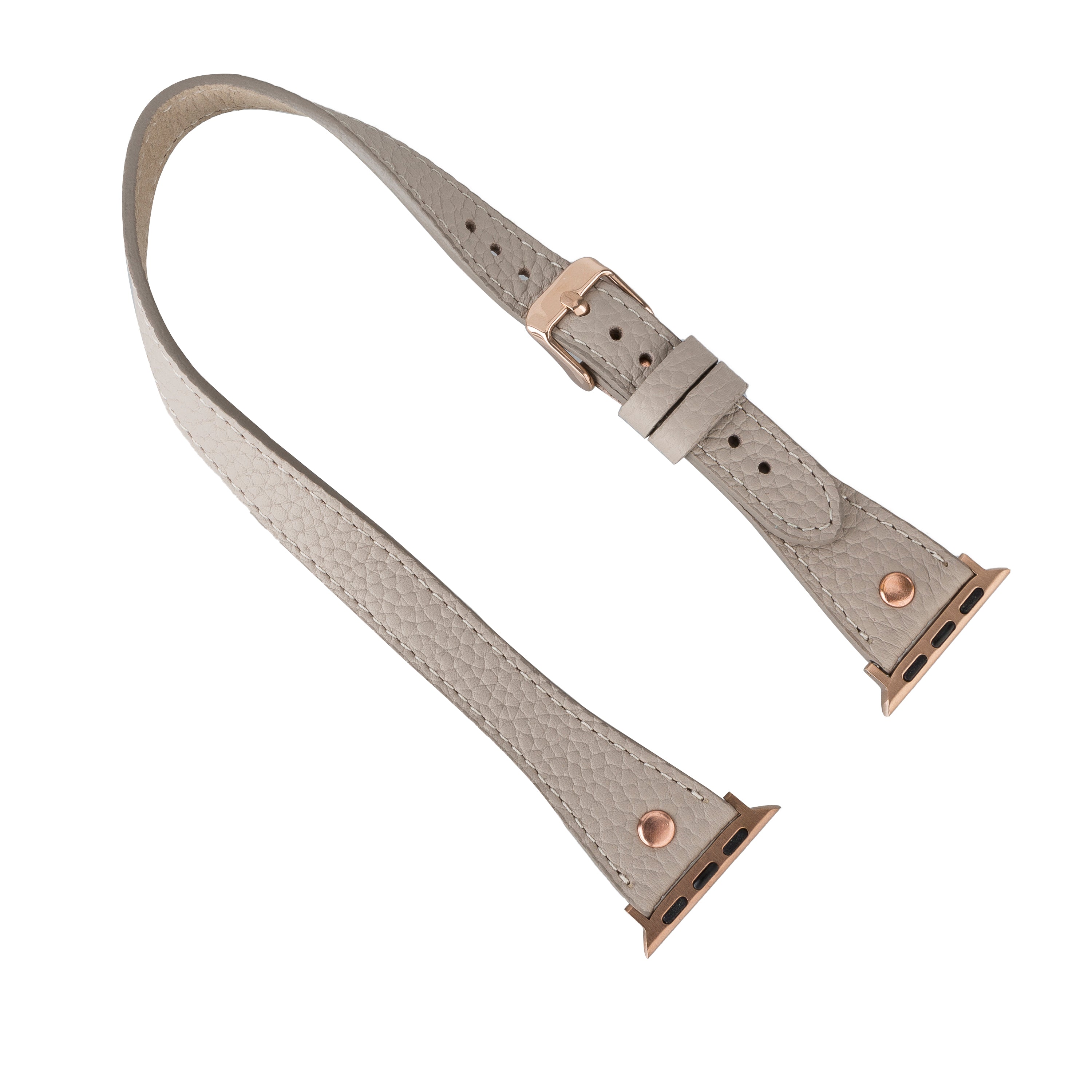 Bracelet de montre Hector en cuir véritable à double tour pour Apple iWatch