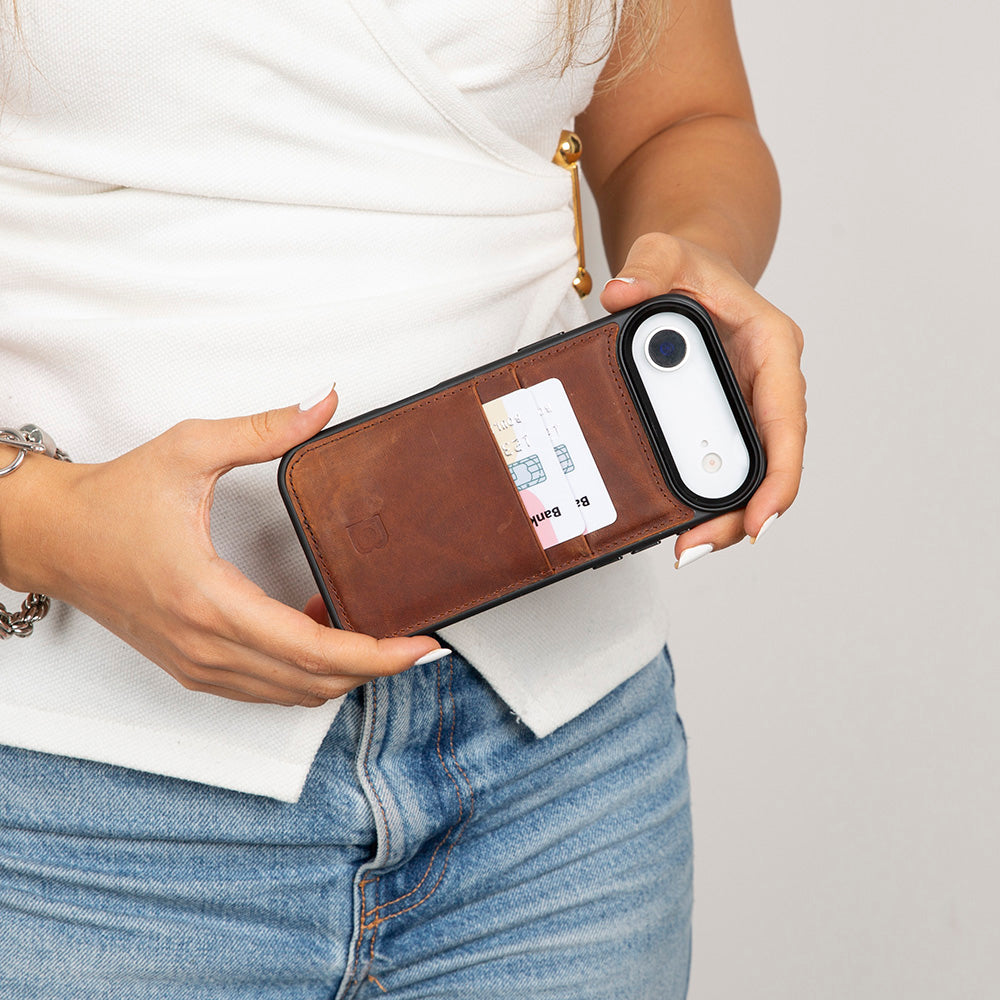 Étui en cuir avec porte-cartes pour iPhone 17 Air (6.5")