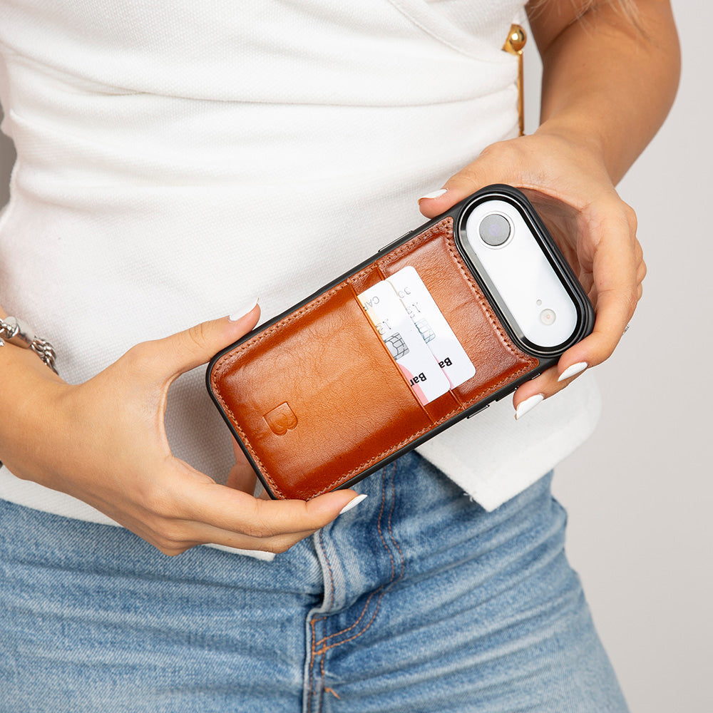 Étui en cuir avec porte-cartes pour iPhone 17 Air (6.5")