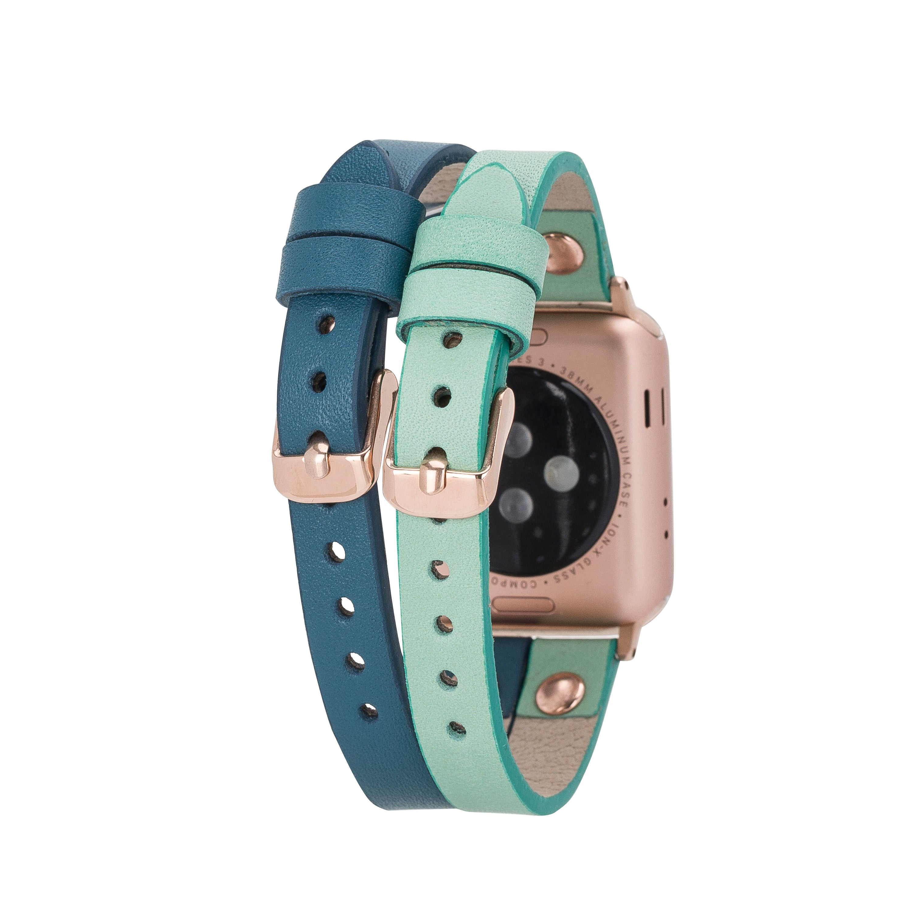 Blue Mint Apple iWatch Genuine Leather Watch Band