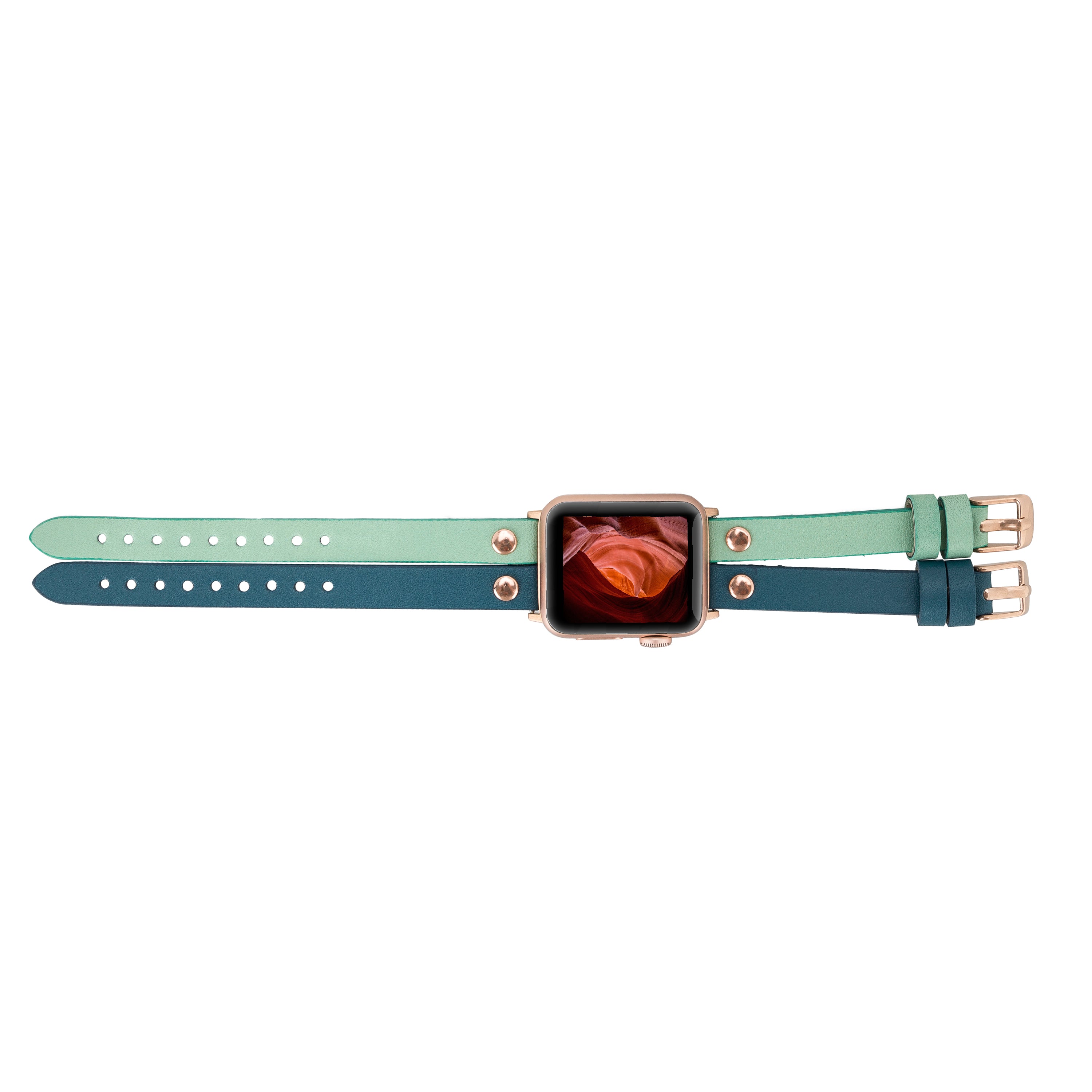 Blue Mint Apple iWatch Genuine Leather Watch Band