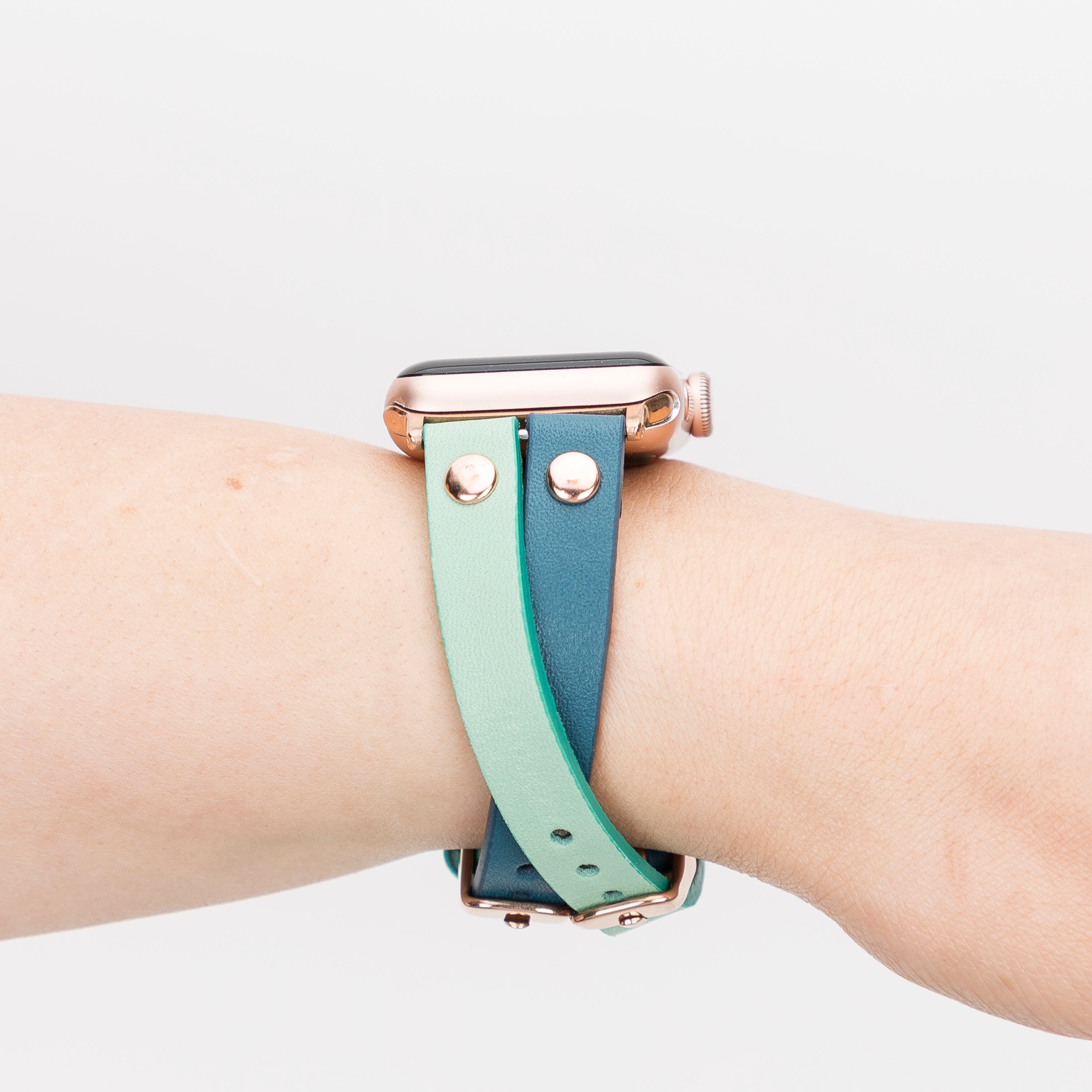 Blue Mint Apple iWatch Genuine Leather Watch Band