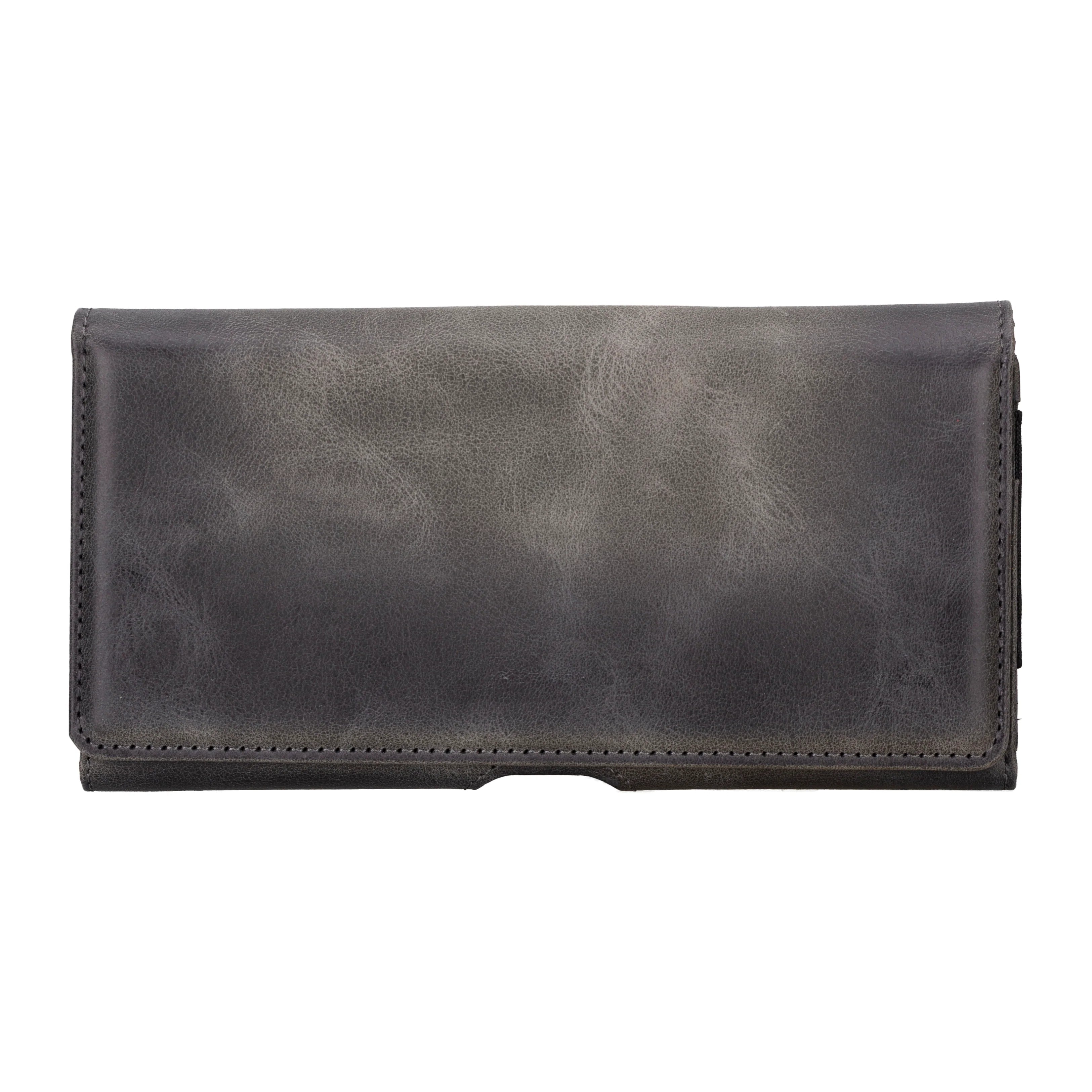 Black leather wallet on a white background