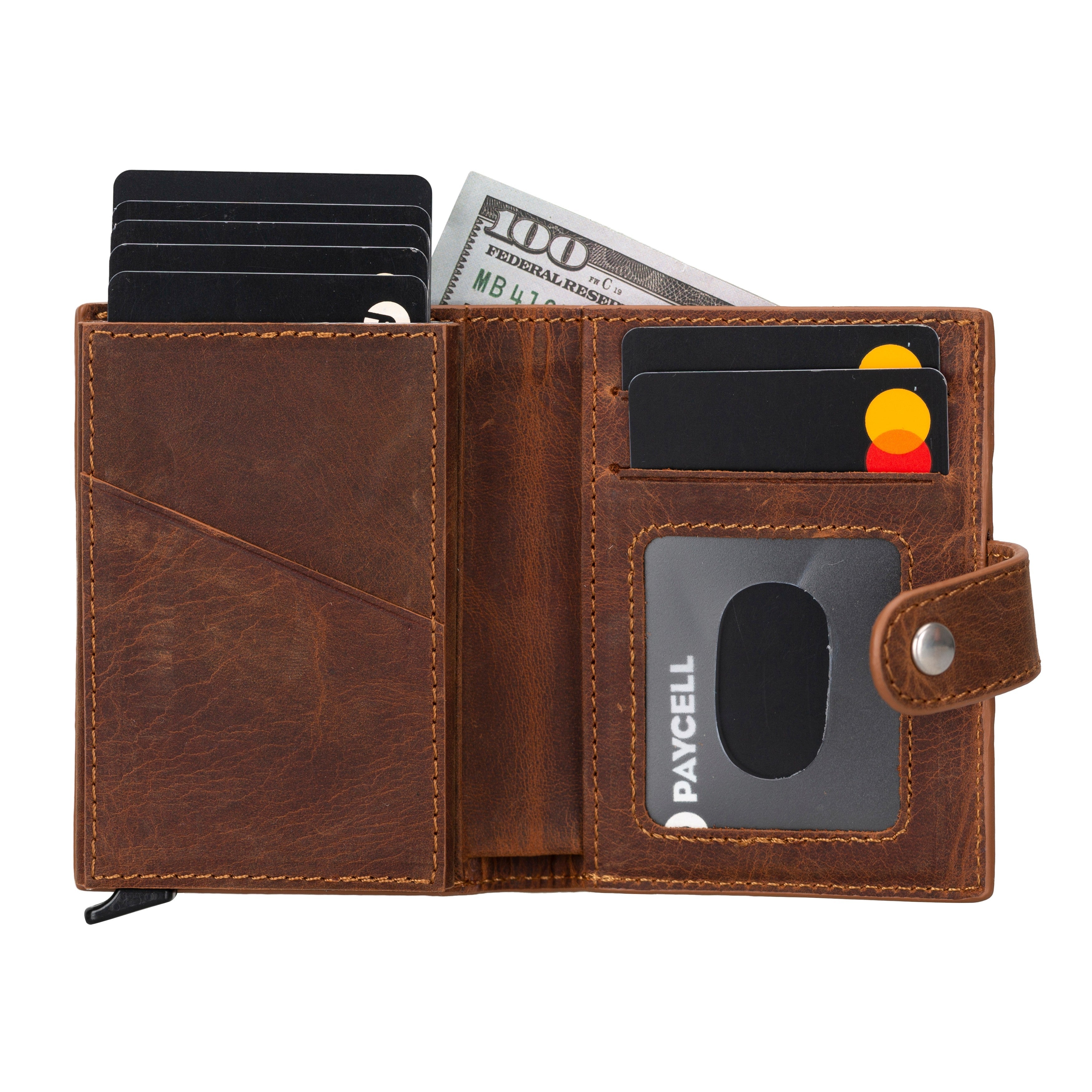 Porte-cartes mécanique en cuir Palertag Zip avec emplacement pour AirTag
