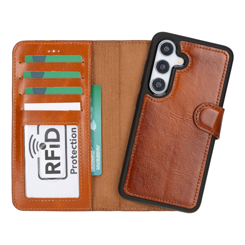 Étui portefeuille amovible en cuir Magic pour Samsung Galaxy S25