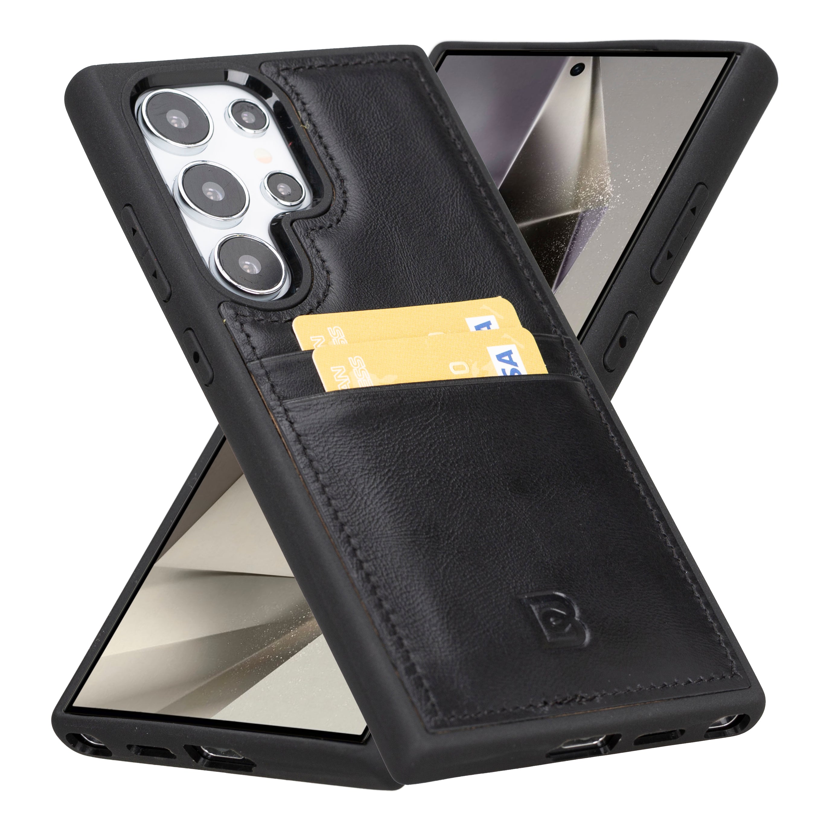 Coque arrière en cuir Felix Galaxy S24 (6.2") avec porte-cartes