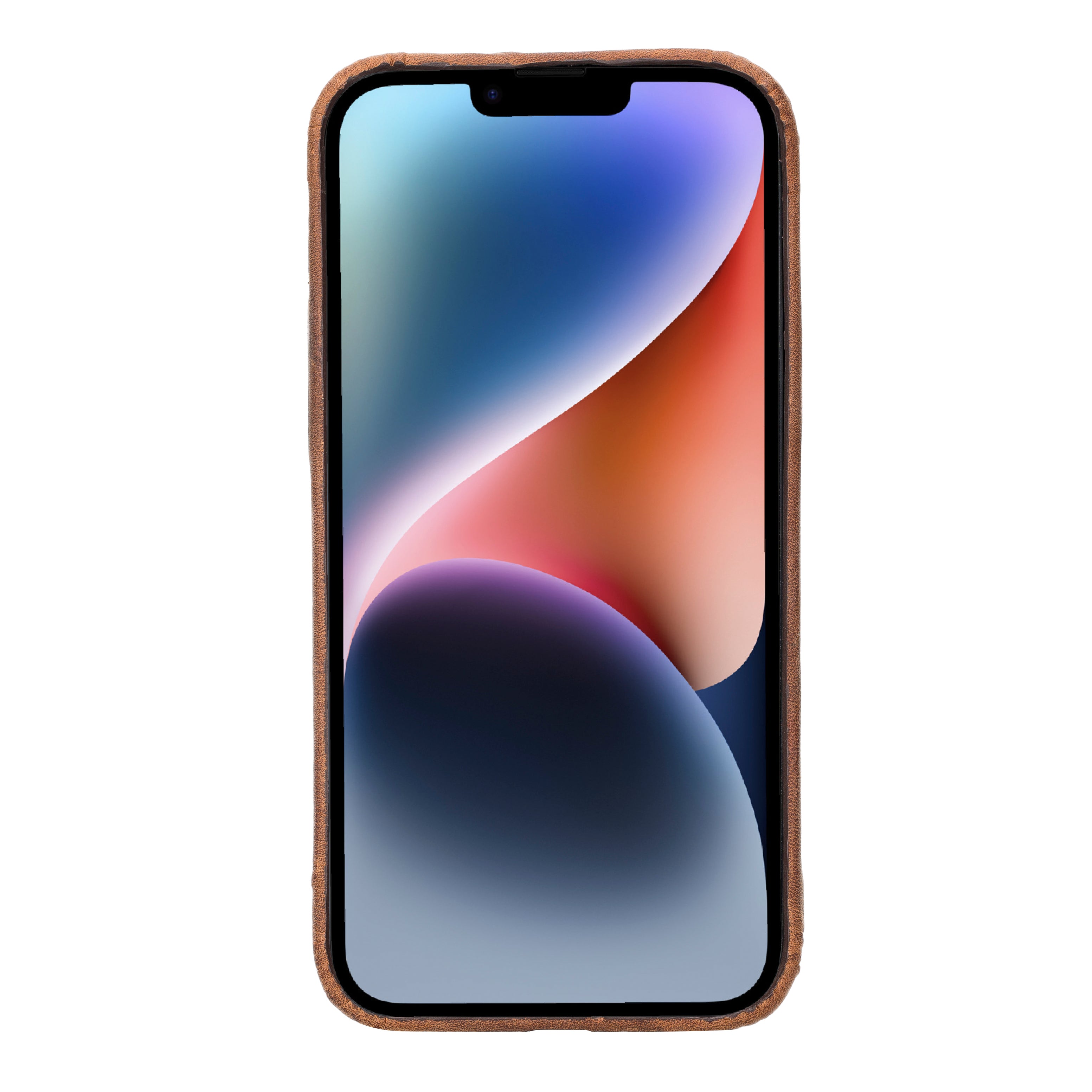 Coque arrière intégrale en cuir véritable pour iPhone 14 Plus (6,7") F360