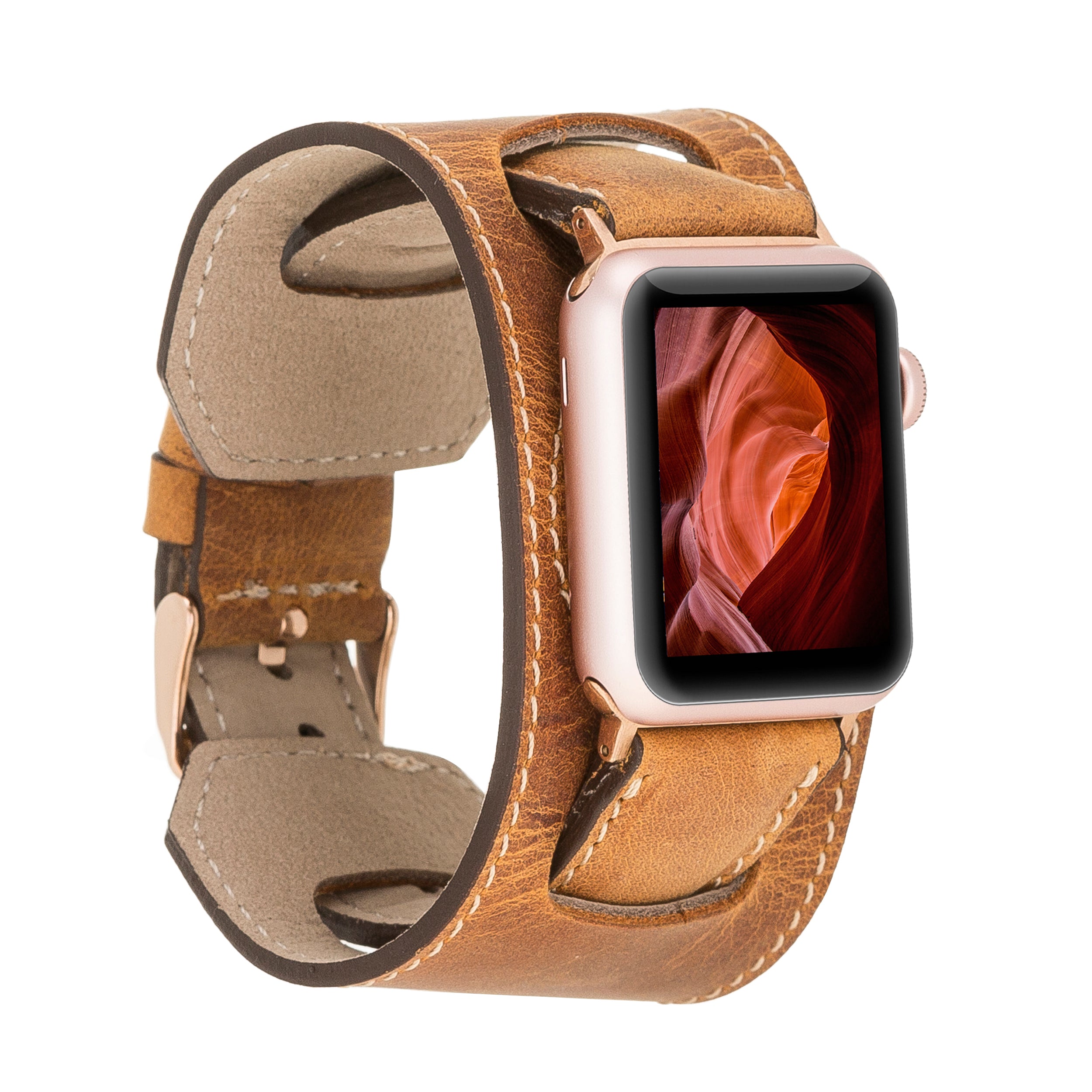 Camel Cuff Apple iWatch Genuine Leather Watch Band