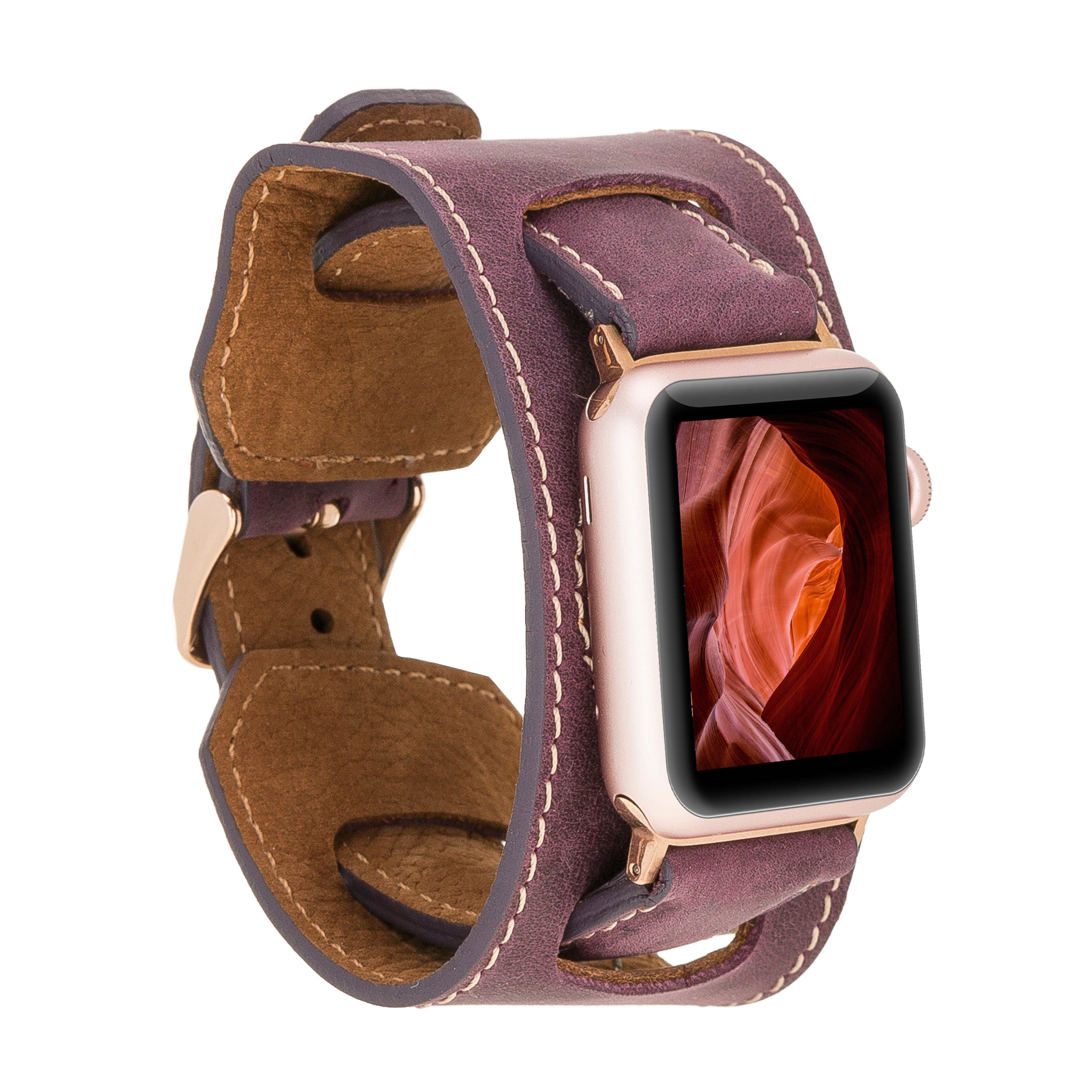 Purple Cuff Apple iWatch Genuine Leather Watch Band