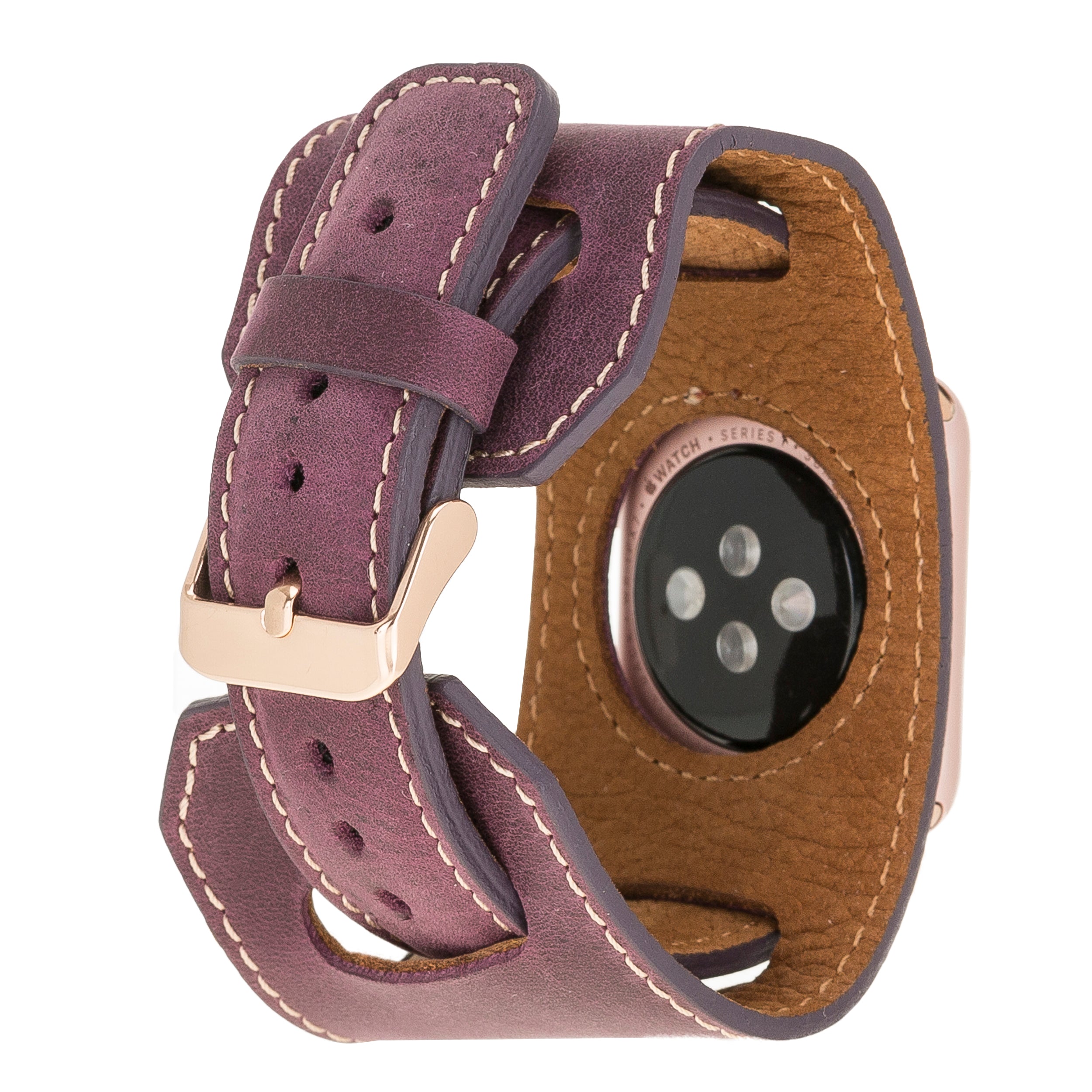 Purple Cuff Apple iWatch Genuine Leather Watch Band