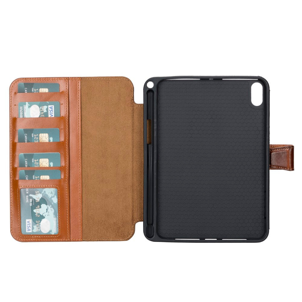 Luxury detachable leather iPad Mini 6 cover with card holder