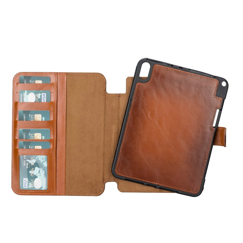 Eto iPad Mini 6 genuine leather wallet case brown