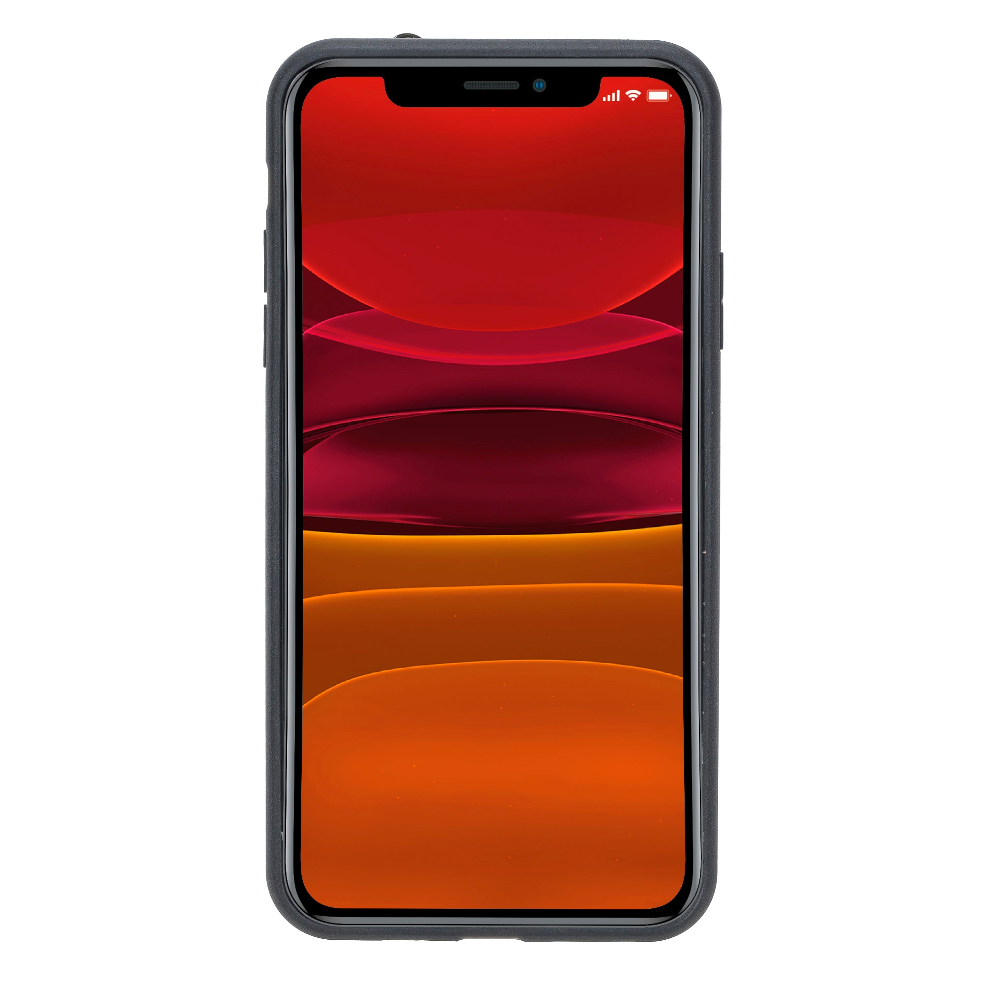 iPhone 11 Series Genuine Leather Back Cover with Hand Strap and Card Holder