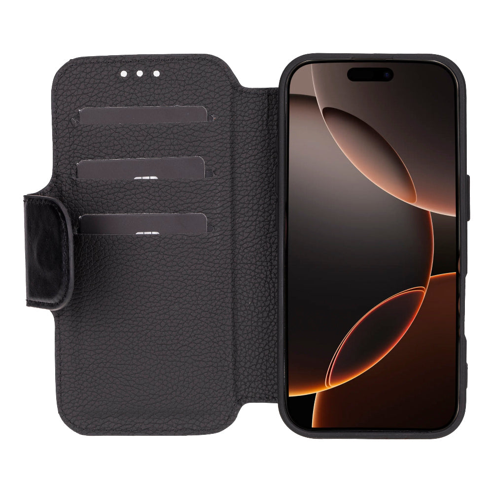 Firenze premium leather folio case for iPhone 16 Pro Max with card slots and magnetic closure