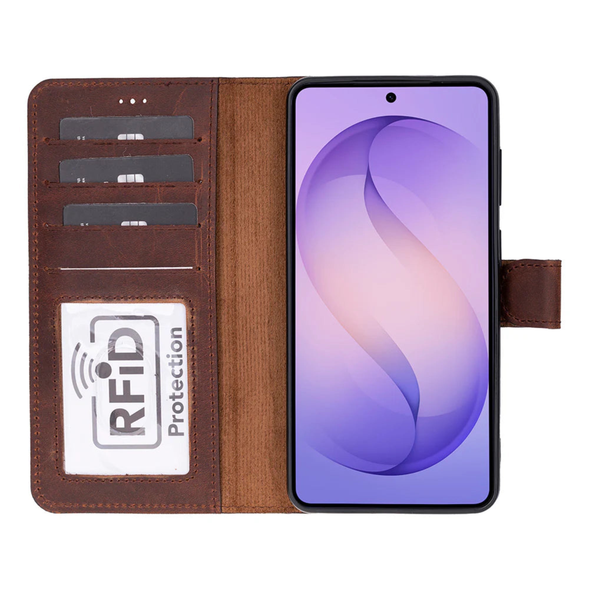 Phone case with RFID protection feature on a white background