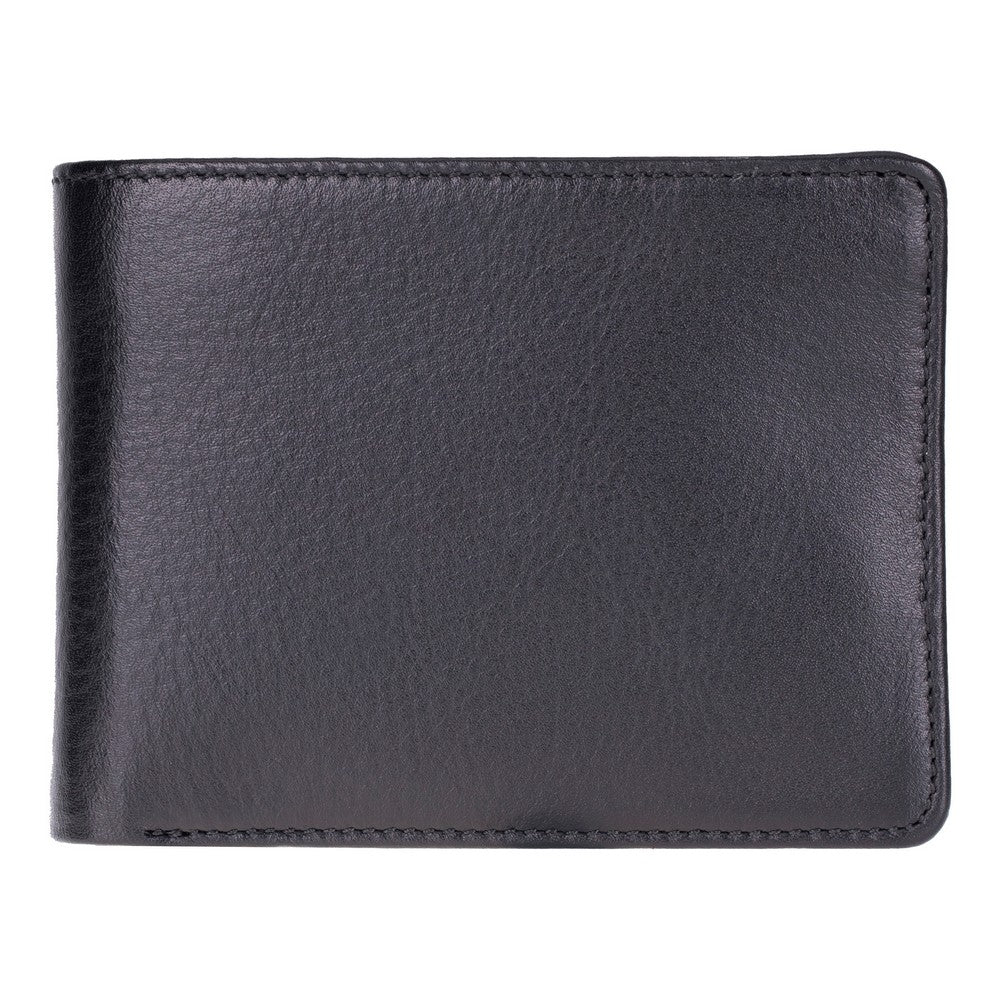 Black leather wallet on a white background