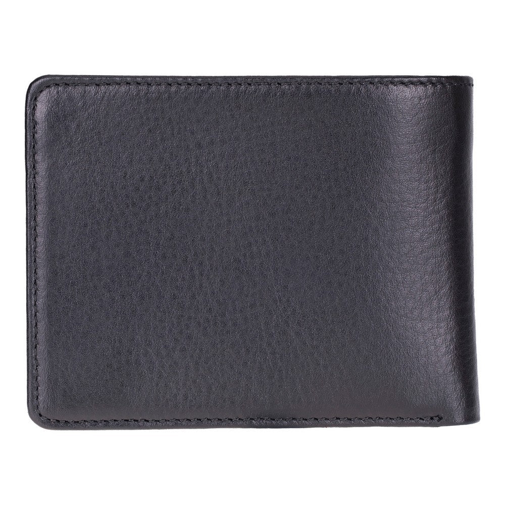 Black leather wallet on a white background