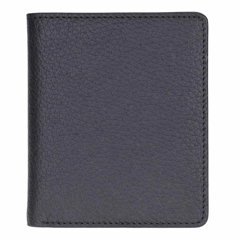 Black leather wallet on a white background