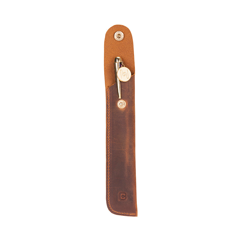Étui à stylo en cuir véritable Lumevia