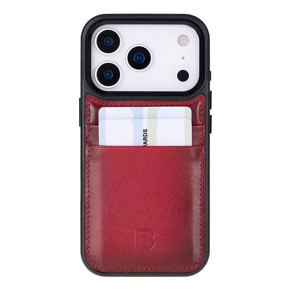 Étui en cuir avec porte-cartes pour iPhone 17 Pro (6.3")