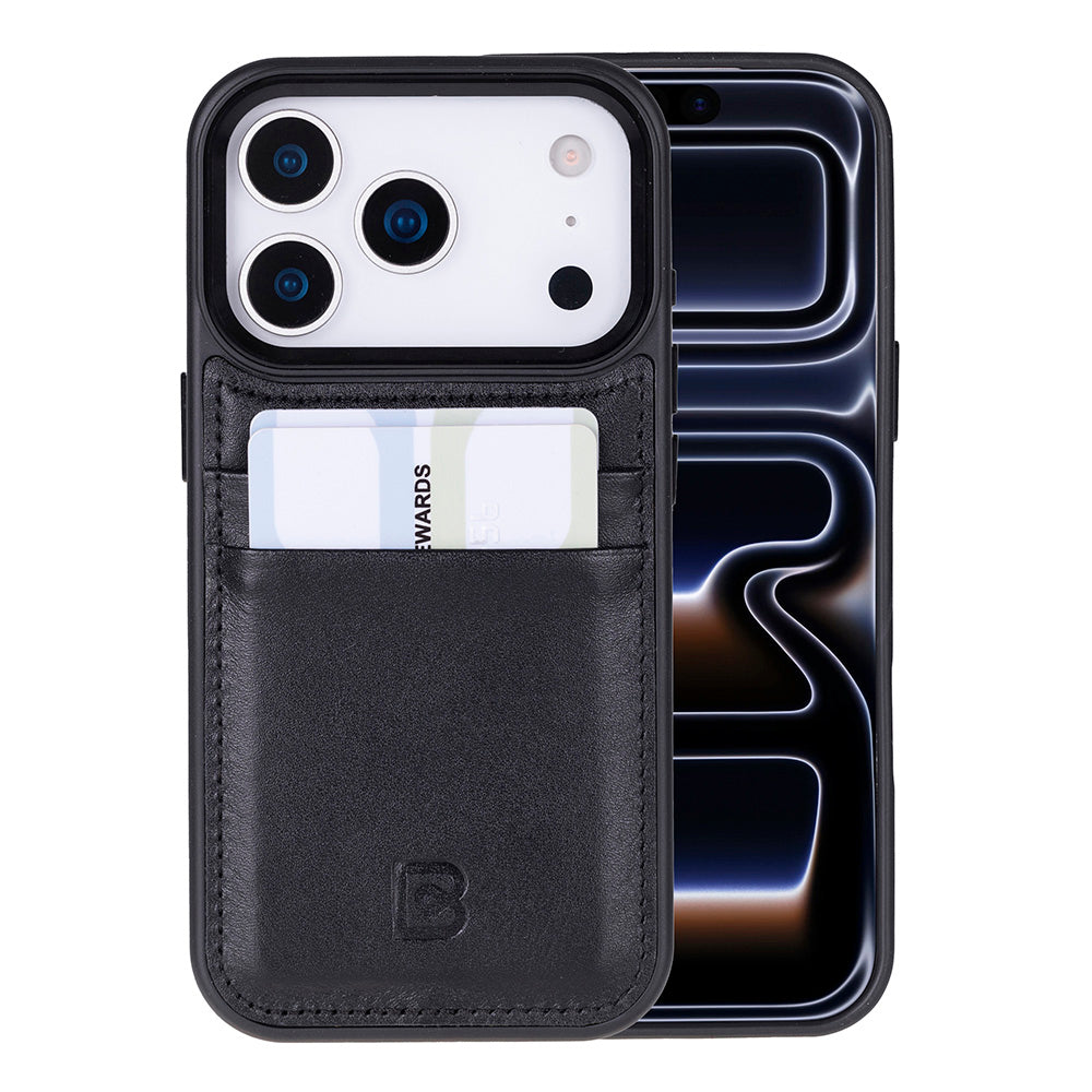 Étui en cuir avec porte-cartes pour iPhone 17 Pro (6.3")