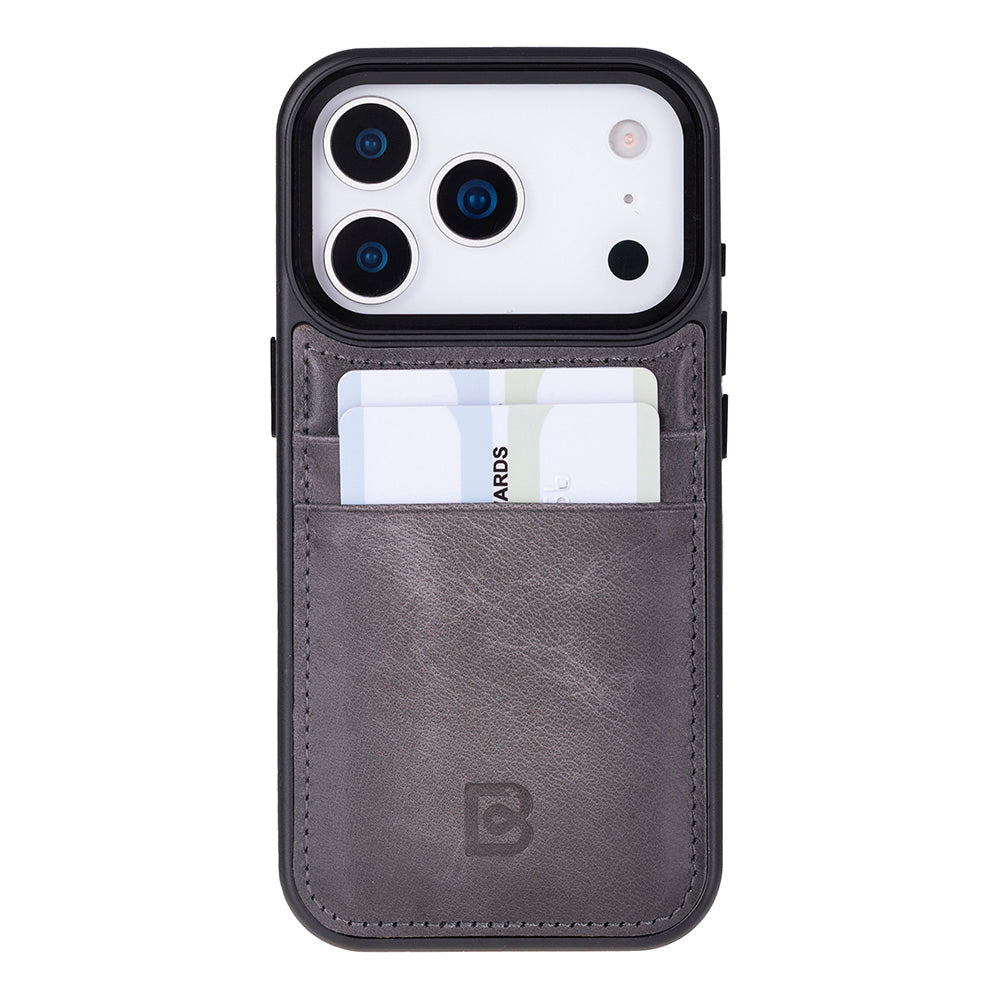 Étui en cuir avec porte-cartes pour iPhone 17 Pro (6.3")
