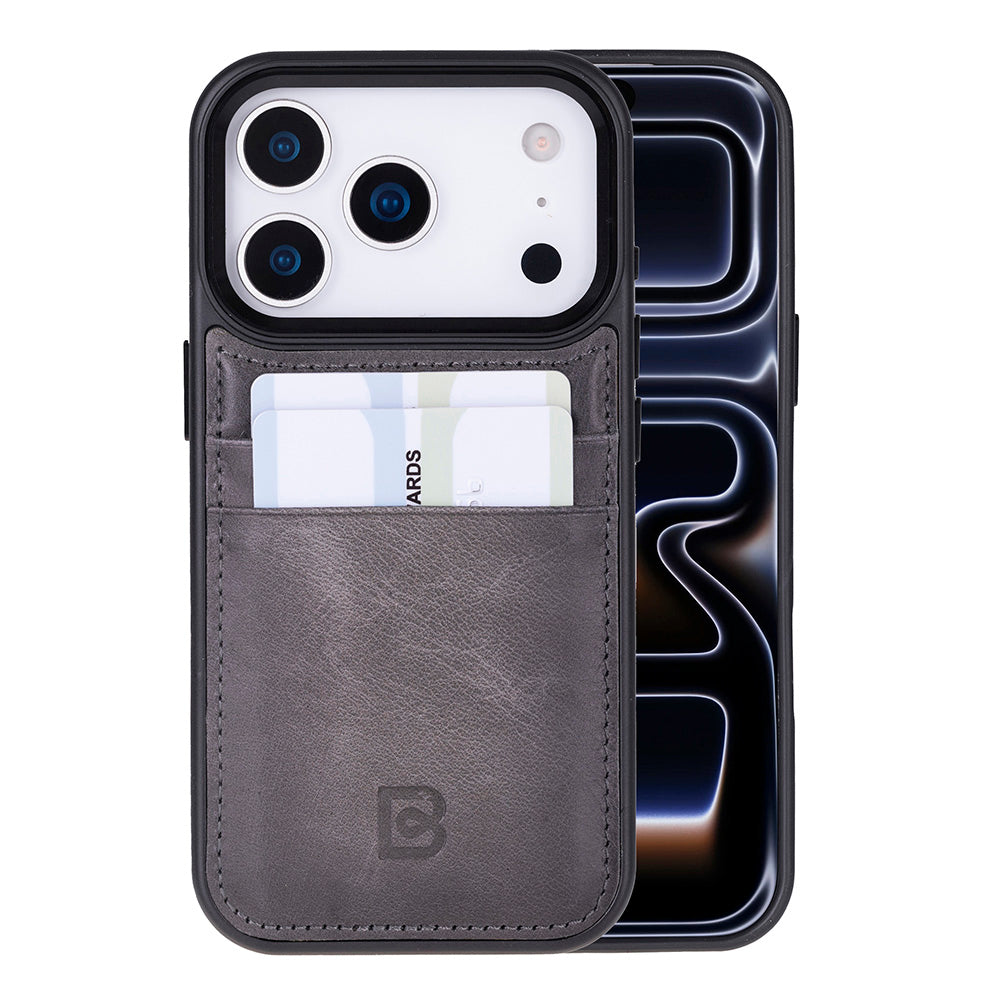 Étui en cuir avec porte-cartes pour iPhone 17 Pro (6.3")