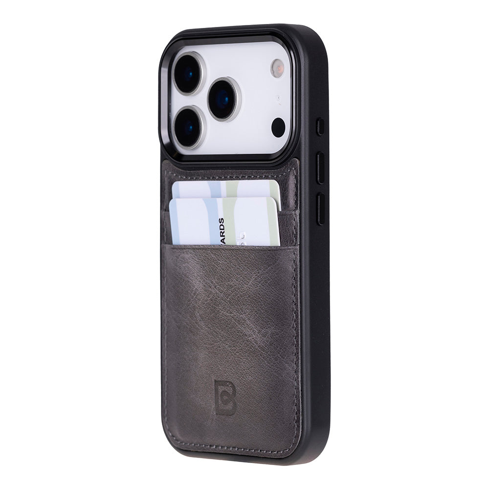 Étui en cuir avec porte-cartes pour iPhone 17 Pro (6.3")
