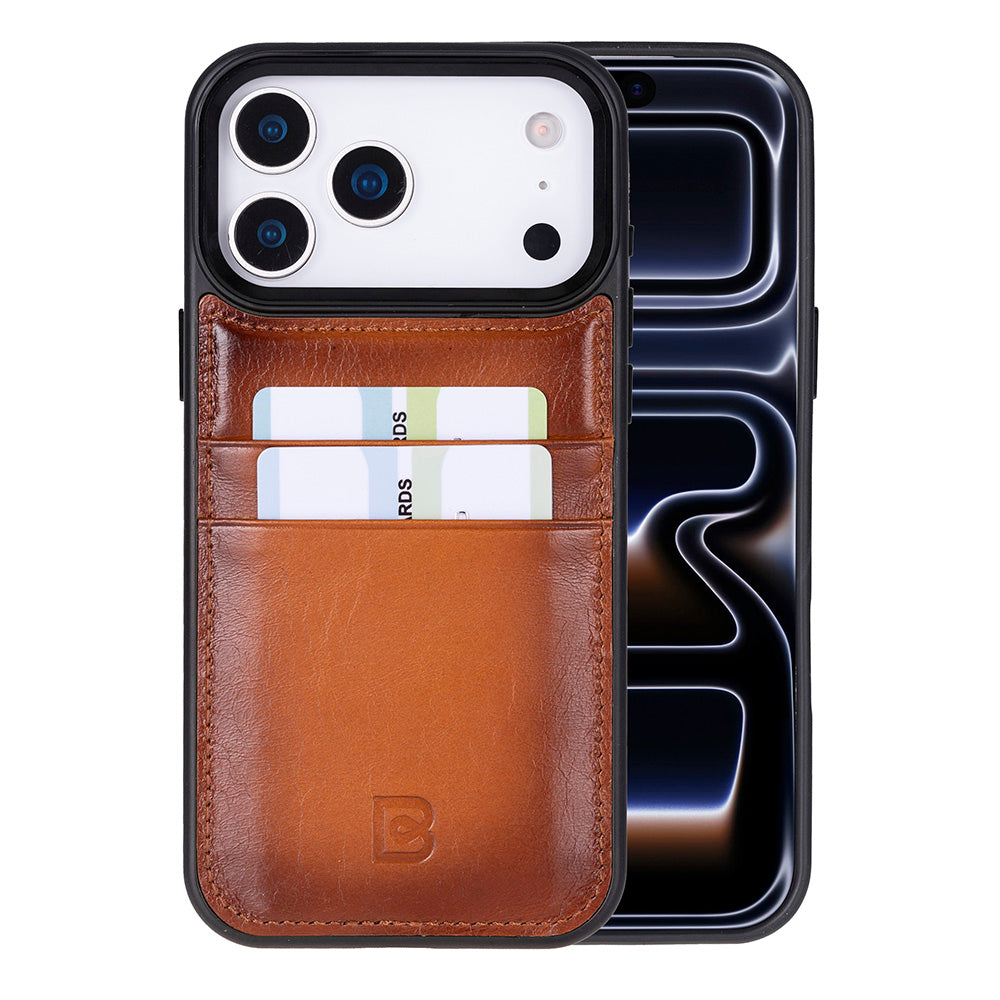 Étui en cuir avec porte-cartes pour iPhone 17 Pro Max (6.9")