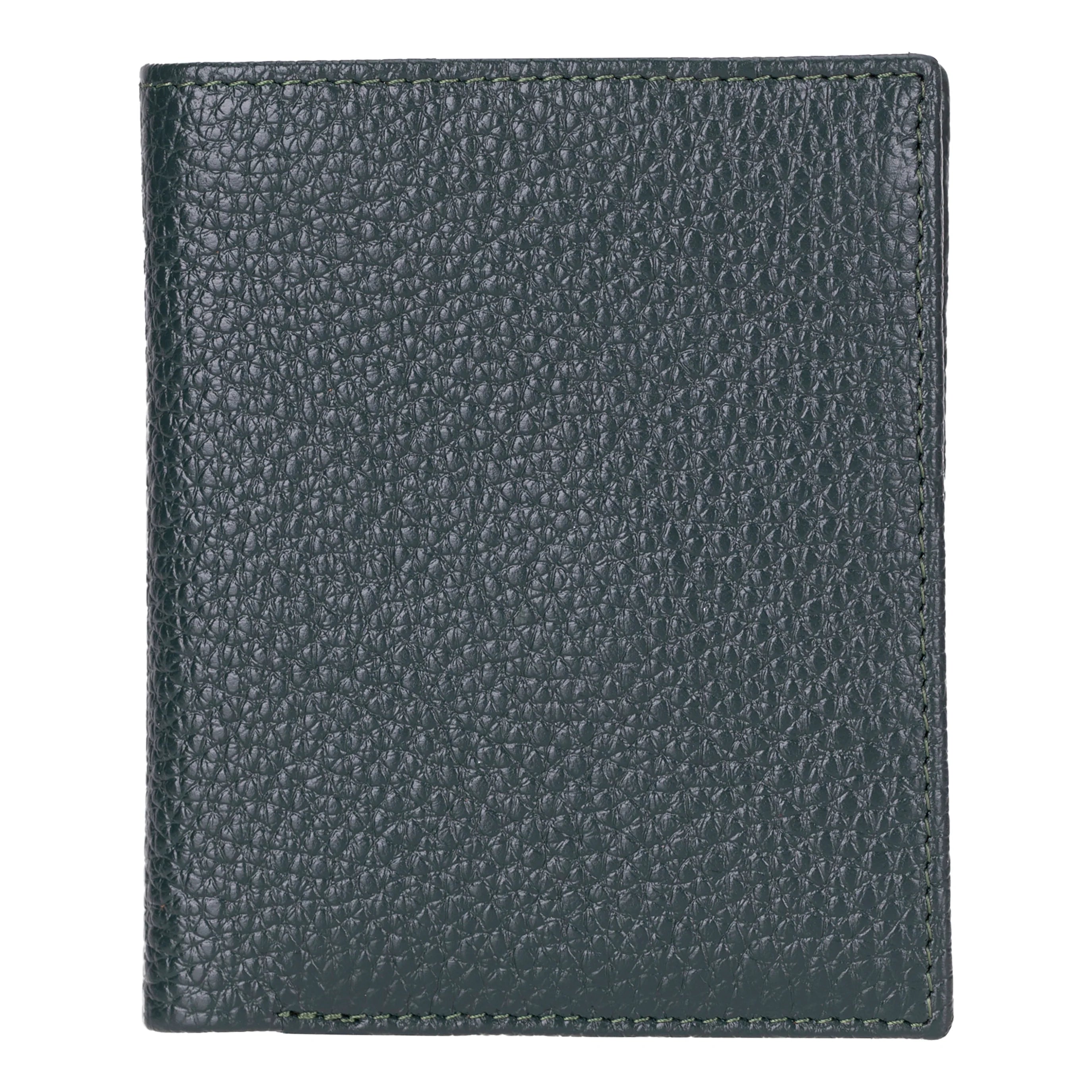Dark gray leather wallet on a white background