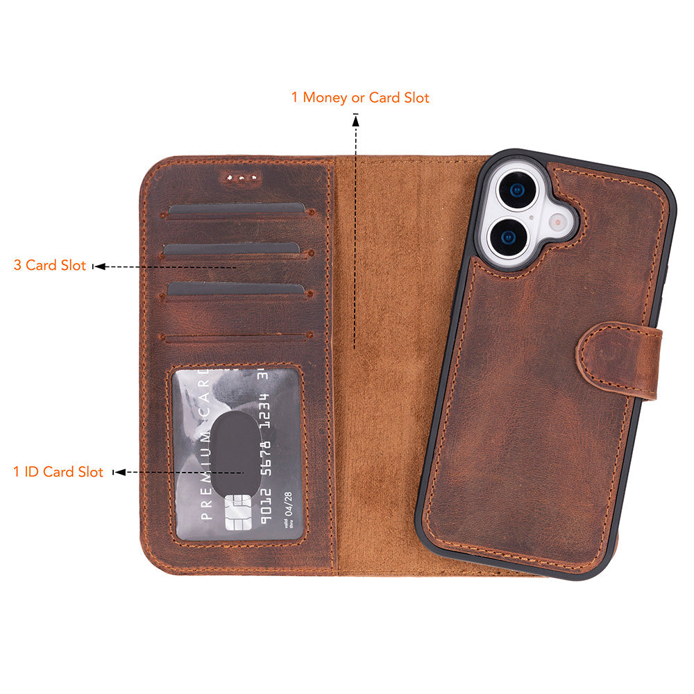 iPhone 17 (6.3") Leder-Brieftaschenhülle