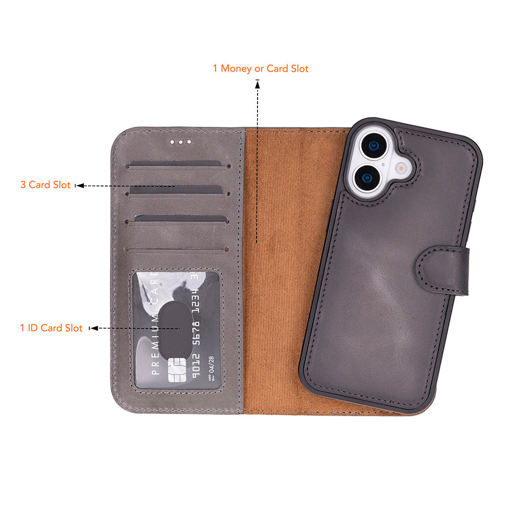 iPhone 17 (6.3") Leder-Brieftaschenhülle