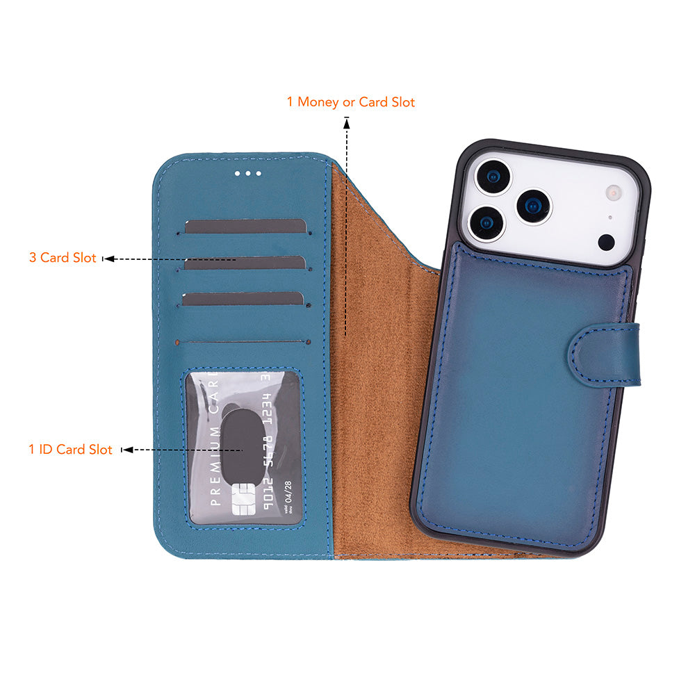 Étui portefeuille en cuir pour iPhone 17 Pro Max (6.9")
