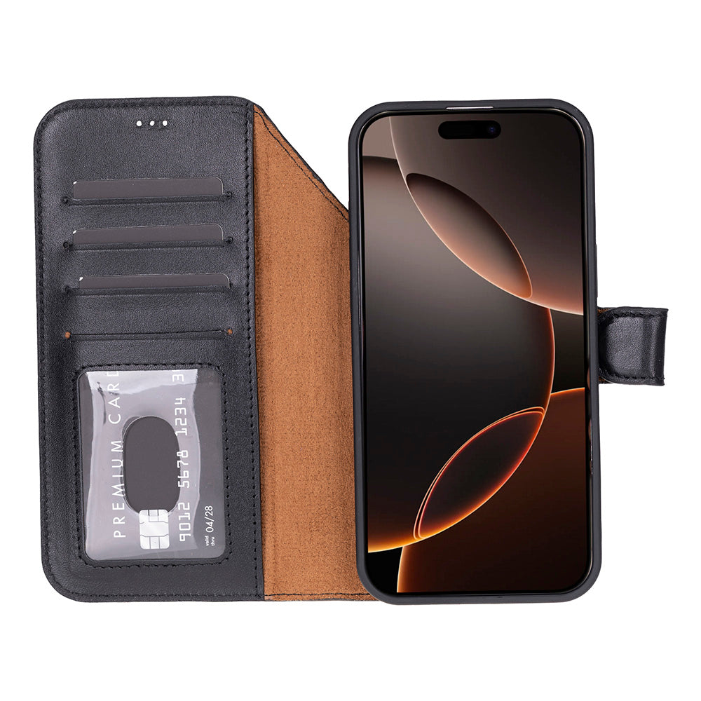 Étui portefeuille en cuir pour iPhone 17 Pro (6.3")