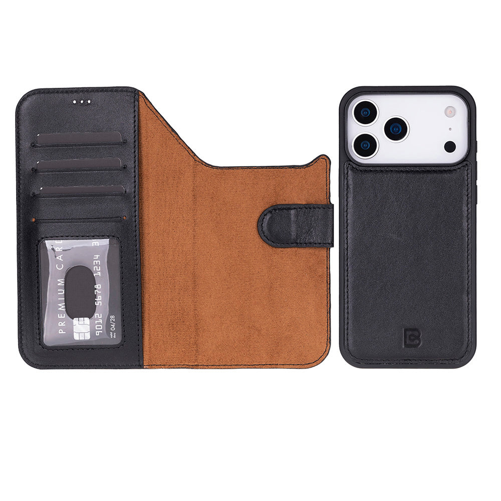 Étui portefeuille en cuir pour iPhone 17 Pro (6.3")