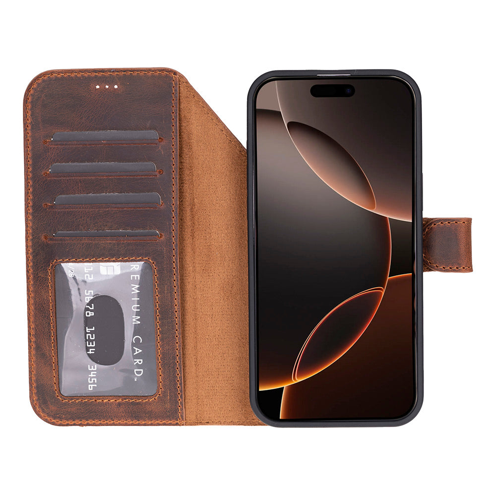 Étui portefeuille en cuir pour iPhone 17 Pro (6.3")