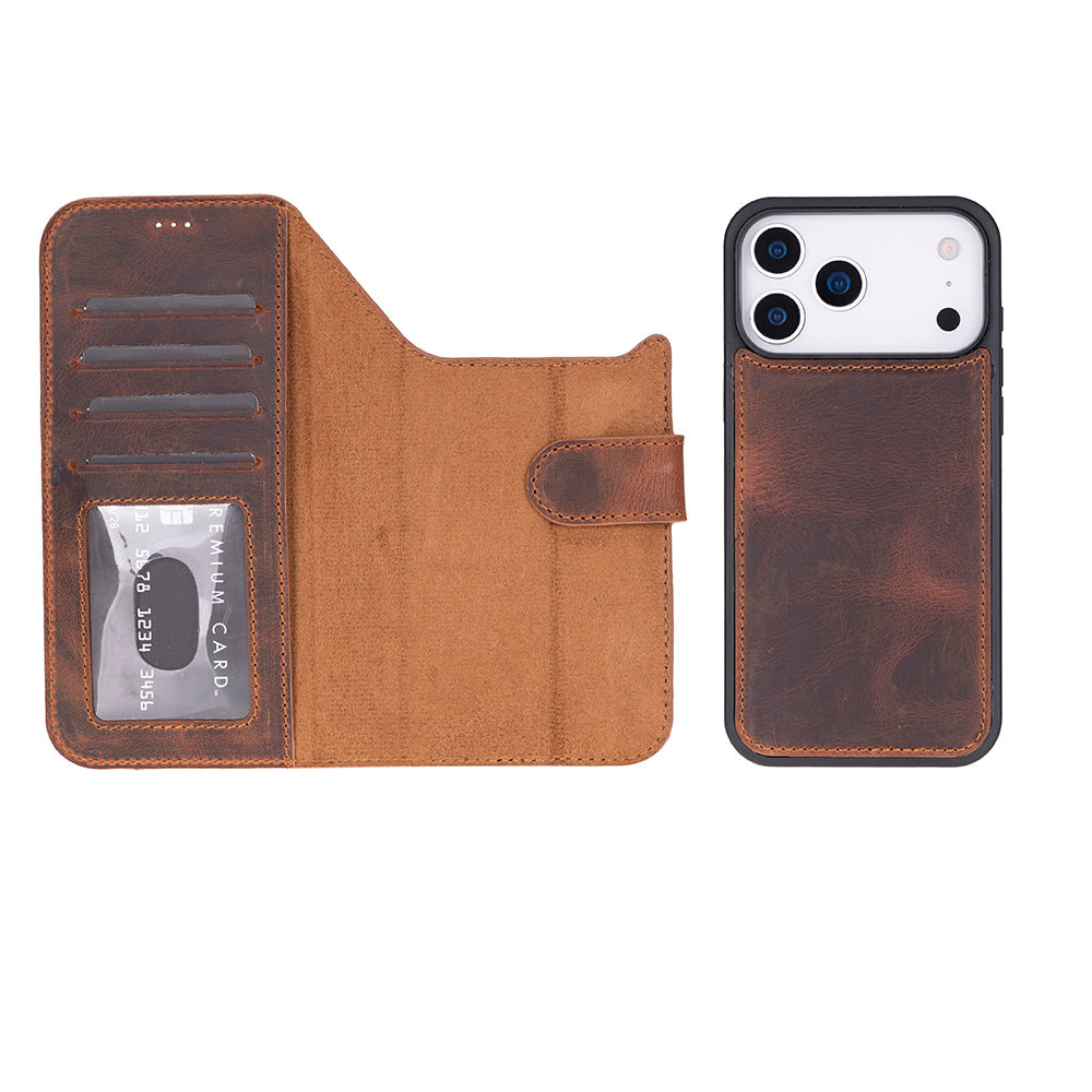 Étui portefeuille en cuir pour iPhone 17 Pro Max (6.9")