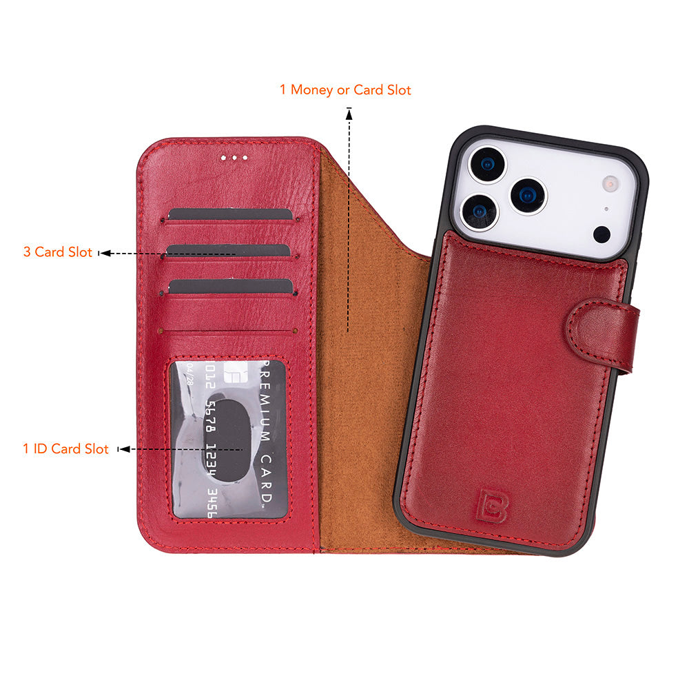 Étui portefeuille en cuir pour iPhone 17 Pro (6.3")