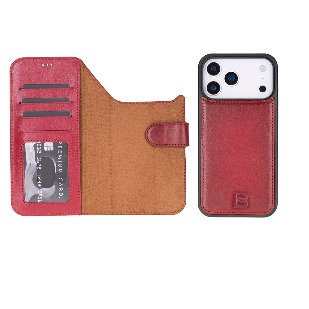 Étui portefeuille en cuir pour iPhone 17 Pro (6.3")