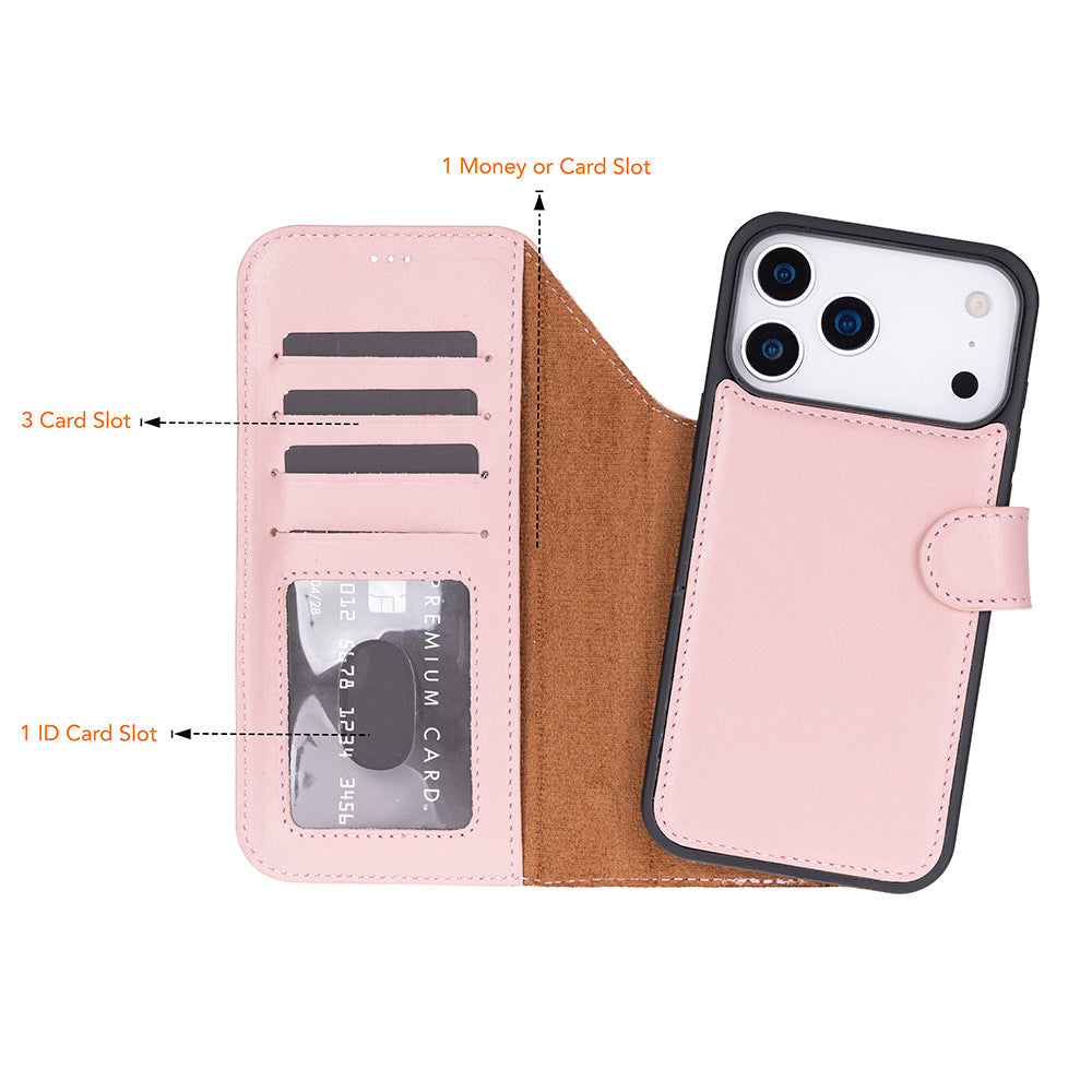 Étui portefeuille en cuir pour iPhone 17 Pro Max (6.9")