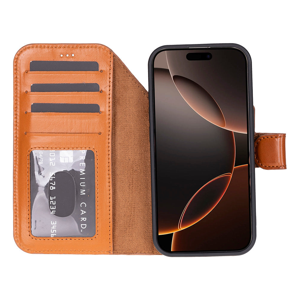 Étui portefeuille en cuir pour iPhone 17 Pro (6.3")