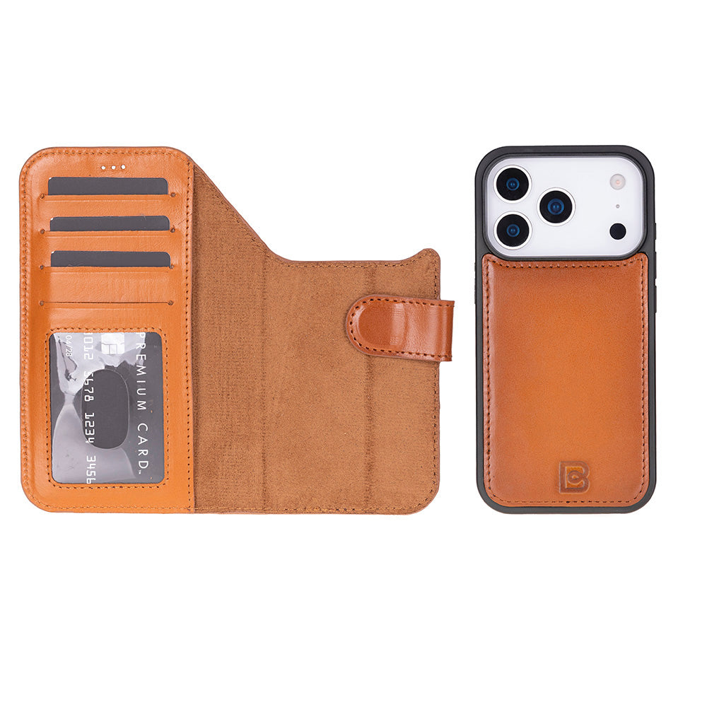 Étui portefeuille en cuir pour iPhone 17 Pro (6.3")
