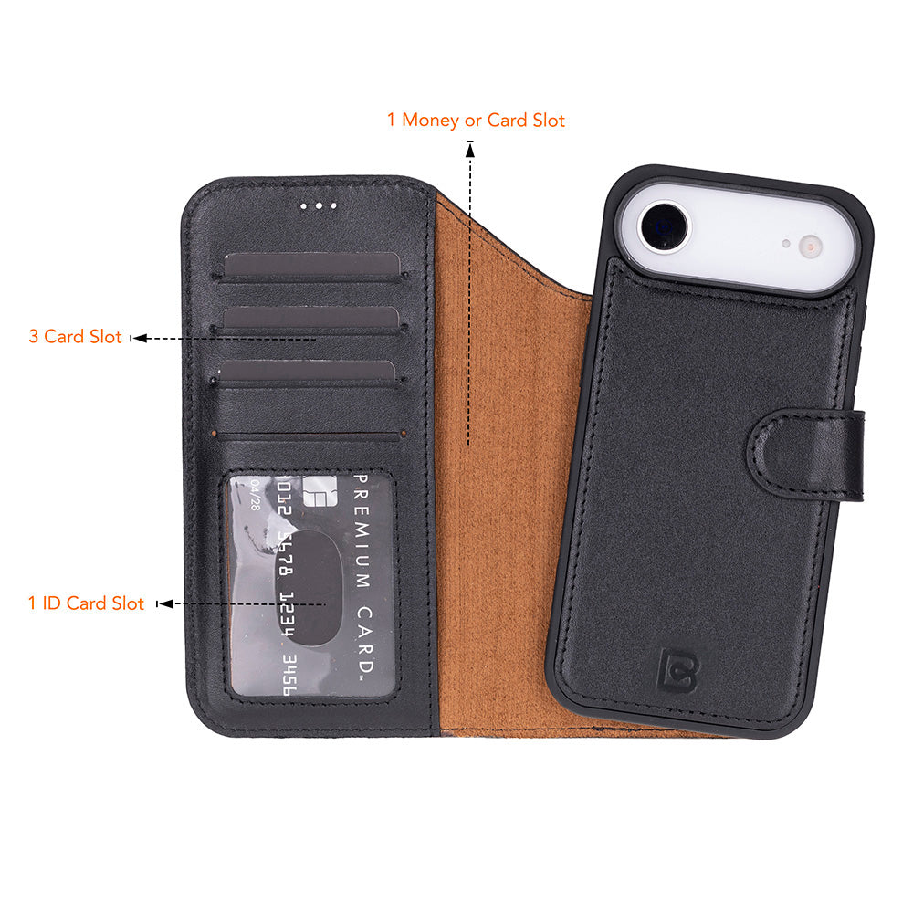Étui portefeuille en cuir pour iPhone 17 Air (6.5")